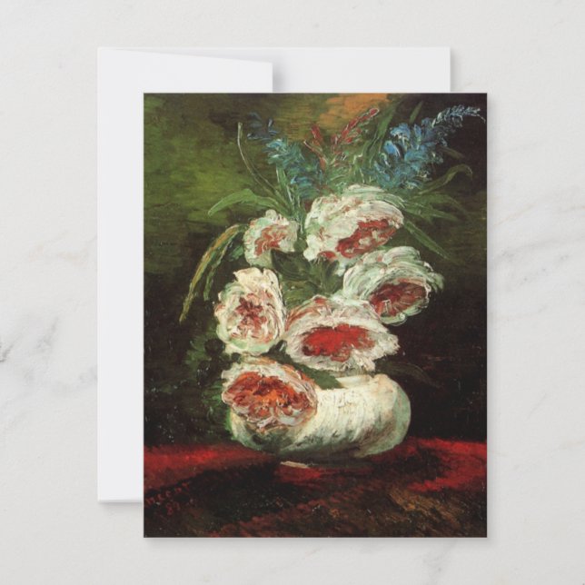 Vase com Peonies por Vincent van Gogh (Frente)