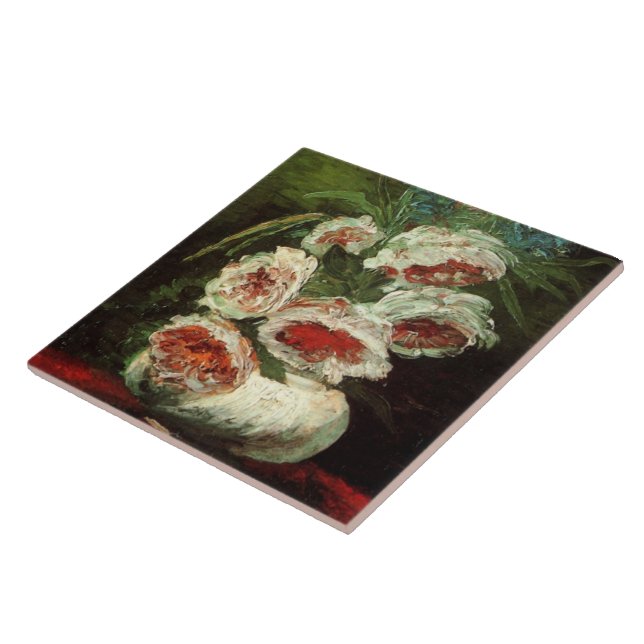 Vase com Peonies Van Gogh Fine Art (Lateral)