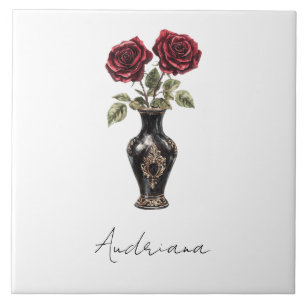 Vase Floral Vermelho Negro