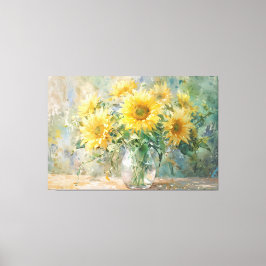 *~* Vase Sun Flowers TV2 Stretered Canvas Print