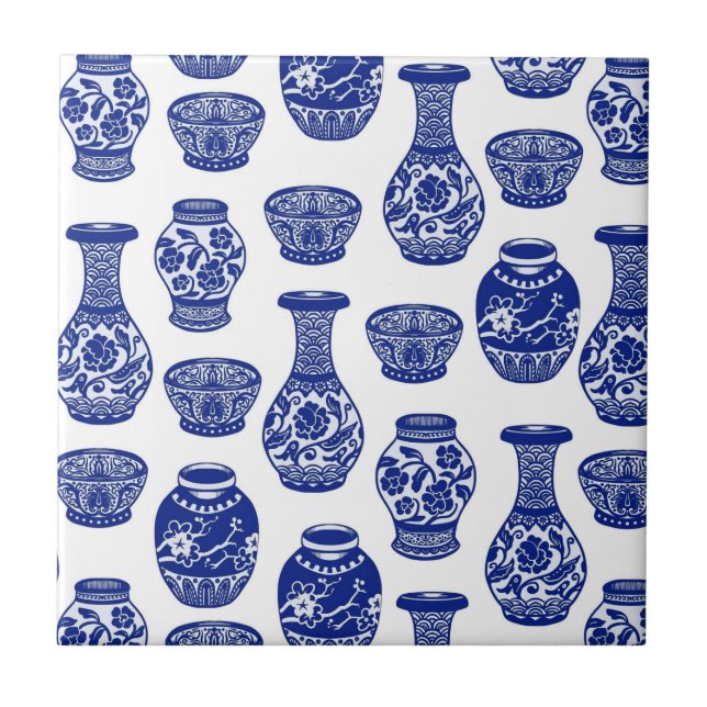 Vases de Potência de Porcelana de Chinês Azul e Br (Frente)