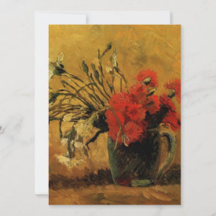 vaso com cravos vermelhos e brancos, van Gogh