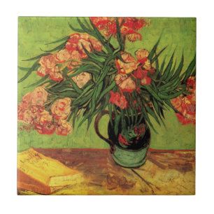 Vaso com Oleandros e Livros por Vincent van Gogh
