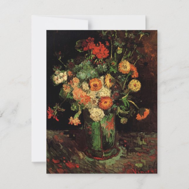 Vaso com Zinnias e Gerânios, Vincent van Gogh (Frente)