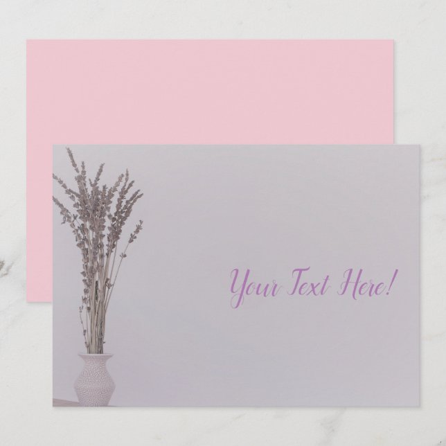 Vaso de Lavanda Minimalista Convite para Todos os  (Frente/Verso)