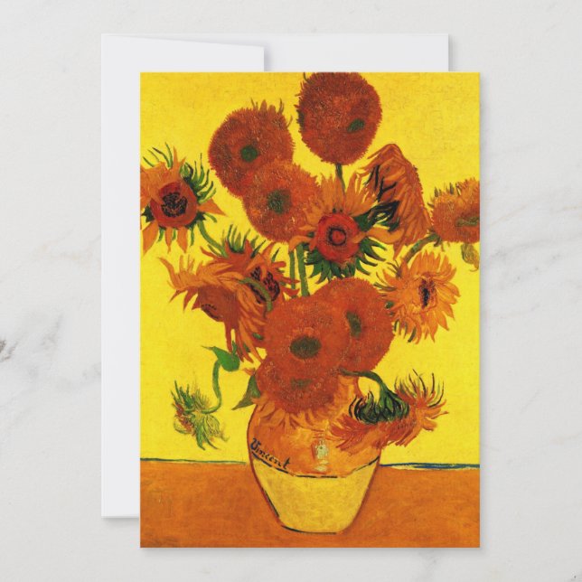 Vaso de Natureza-Morta com 15 Girassóis Vincent va (Frente)