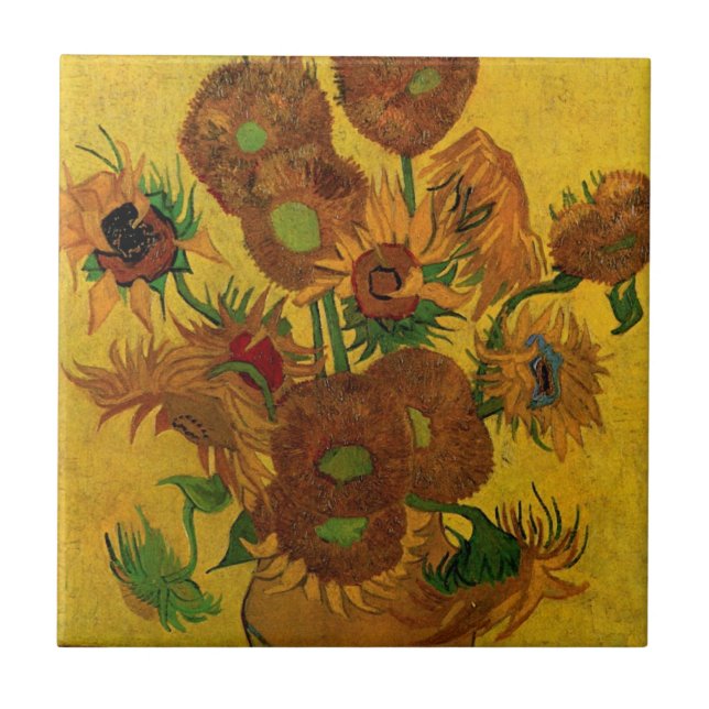 Vaso de Natureza-Morta com 15 Girassóis Vincent va (Frente)