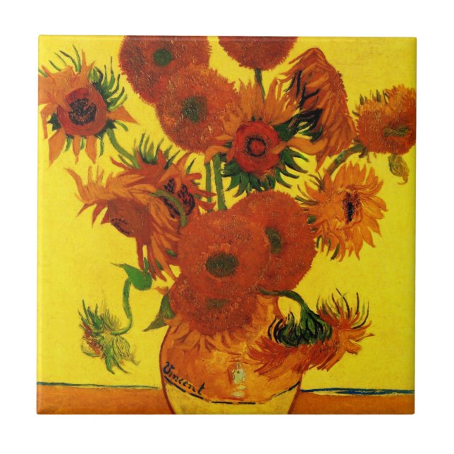 Vaso de Natureza-Morta com 15 Girassóis Vincent va (Frente)