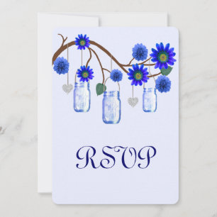 Vaso de Pedra com Flores Azuis Cartão de Resposta