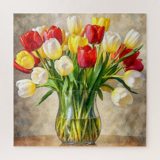Vaso de Tulipas Florais – Quebra-Cabeça Botânico C