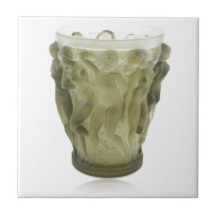 Vaso de vidro do art deco claro com dançarinos