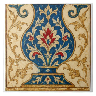 Vaso Ornamental Azul Iznik Arte Floral