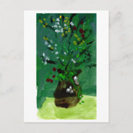 Vaso verde do cartão postal verde