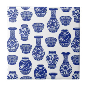 Vasos de Porcelana Chinesa Azul e Branco
