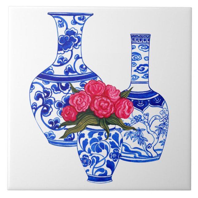 Vasos de Porcelana Chinoiserie (Frente)