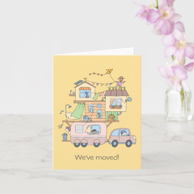 Vazio Amarelo de Anúncio de Novo Endereço do Reboq (Orquídea)