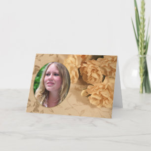 Vazio cartão com fotos com cravos