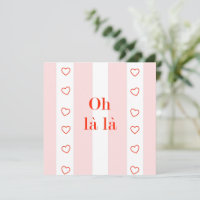 Vazio Cartão Rosa Stripe Oh La La