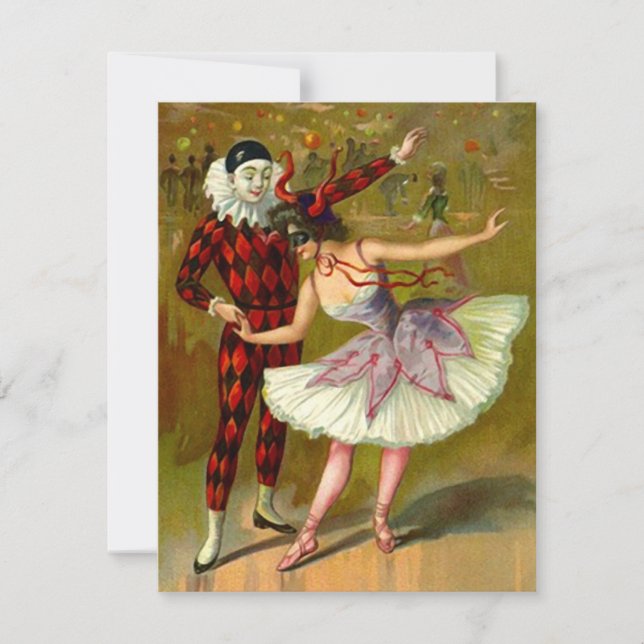 Vazio Convite Anúncio Figurino Festa Bola (Frente)