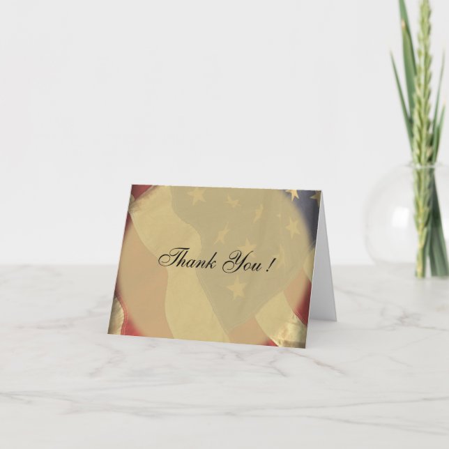 Vazio de Bandeira Americano Obrigado Cartões (Frente)