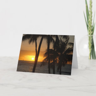 Vazio de cartão de saudação havaiano sunset
