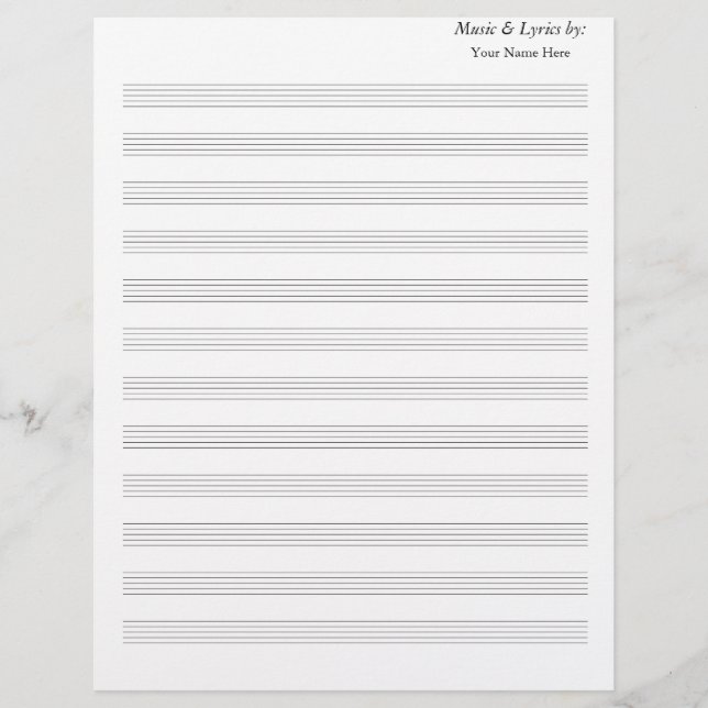 Vazio de Música de Folha de vazios 12 Não guarda c (Frente)