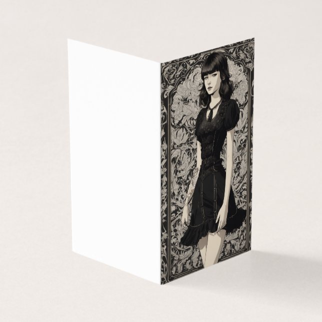 Vazio de Vestido Preto Vitoriano Gótico LBD (Exterior)