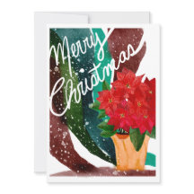 Vazio do cartão de feriado Poinsettia