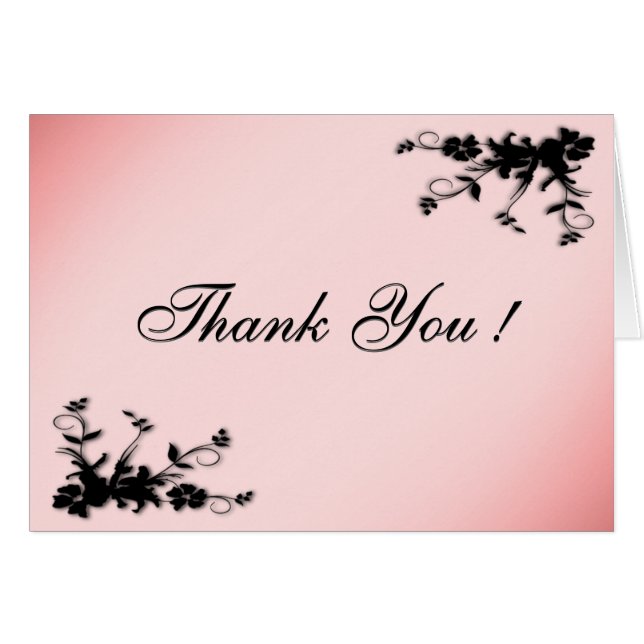 Vazio Dusty Rosa Obrigado Cartões (Frente horizontal)