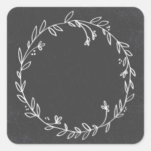 Vazio Floral Wreath Chalkboard Obrigado Adesivo