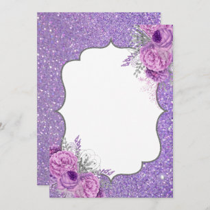 Vazio Glitter Roxo Convite Floral