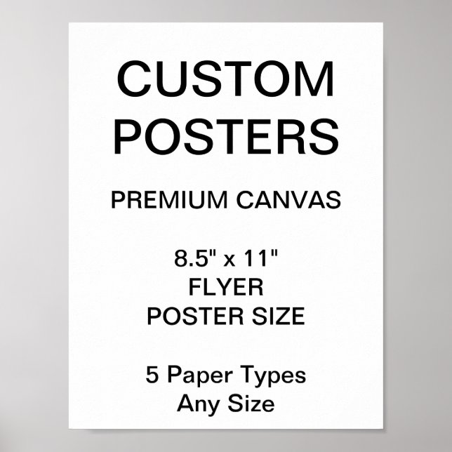 Vazio personalizado de Poster de Canvas de 8,5" x  (Frente)