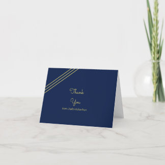 Vazio Personalizado Dourado Azul Obrigado Cartões