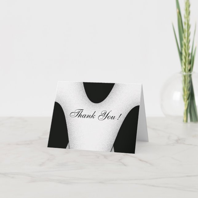 Vazio preto e branco moderno Obrigado Cartões (Frente)