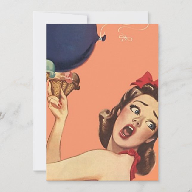 Vazio retro 5x7 da ocasião do convite de festas da (Frente)