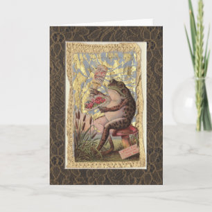 Vazio Saudação Cartão Vitoriano de Sapo de Colagem