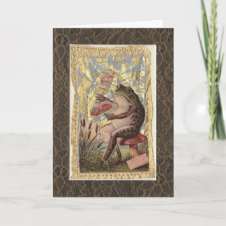 Vazio Saudação Cartão Vitoriano de Sapo de Colagem