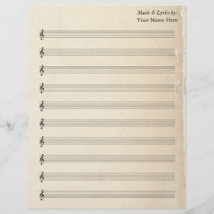 Vazio Sheet Music 10 Stave Vintage - Antiga Página