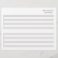 Vazio Sheet Music 4 Stave Solteiro