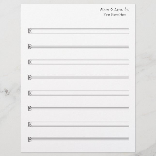 Vazio Sheet Music 8 Stave Alto (Frente)