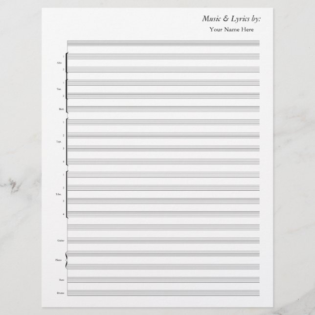 Vazio Sheet Music Jazz Banda (Frente)