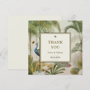 Vazio Tropical Peacock Palm Casamento Obrigado