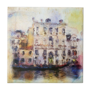 Vê od Veneza feita na aguarela artística