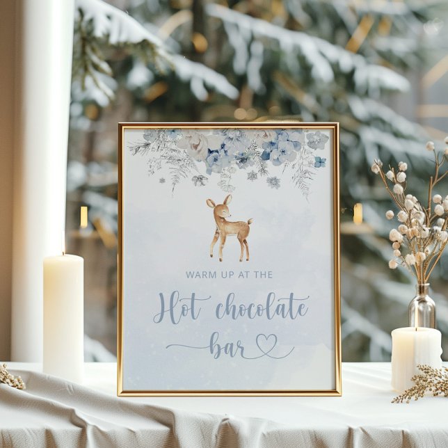 Veado azul Aquece no Poster de bar de chocolate qu (Criador carregado)