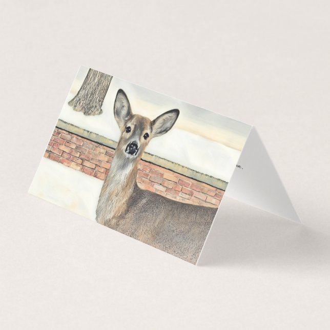 Veado branco na neve (Frente)