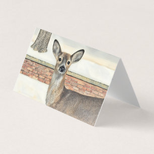 Veado branco na neve