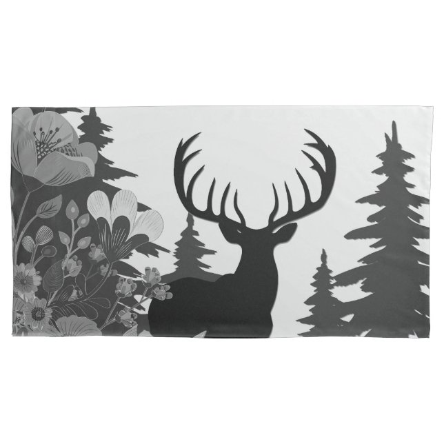 Veado com Grande Rack Fora de Floresta (Frente)