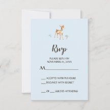 Veado de Aquarela com Cogumelos RSVP Card