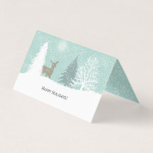 Veado de inverno na Wonderland, pinheiros de neve,