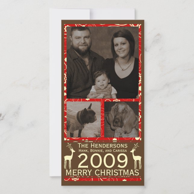 Veado, é Natal! Cartões de fotos de Férias (Frente)
